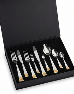 Juego de cubiertos de acero inoxidable plateado, elegante y duradero, para uso en el hogar, cocina, comedor, bodas y hoteles. - Product Image 6
