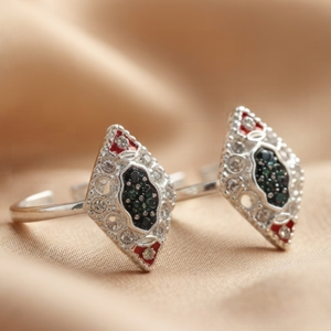 DIVYORO DIAMOND-PATTERN SILVER TOE <b>RING</b> - Product Image 3