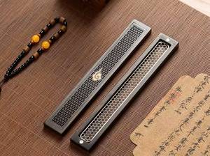 Boîte diffuseur d'encens en bois, brûleur d'arômes artisanal en bois, design fumé - Product Image 3