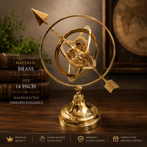 Globe Armillaire Antique en Laiton, Sphère Céleste Nautique, Globe Terrestre Décoratif pour la Maison, le Bureau, la Salle d'étude et la Bibliothèque - Product Image 3