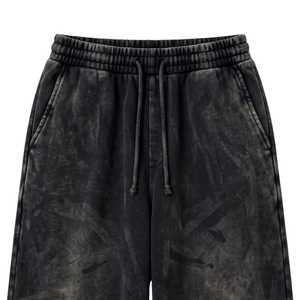 Ensemble de survêtement deux pièces noir délavé pour femme, hiver, avec sweat à capuche court zippé et pantalon large à cordon de serrage, écoresponsable, décontracté - Product Image 6