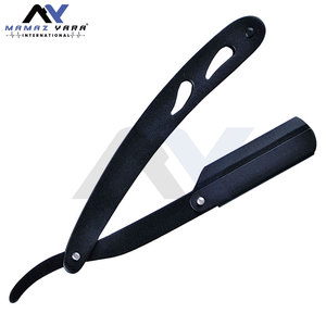 Rasoirs de Barbier Noir Mat à Verrouillage Pivotant – Rasoirs Droits en Métal pour Salon de Coiffure – Produits de Barbier en Gros du Fabricant - Product Image 4