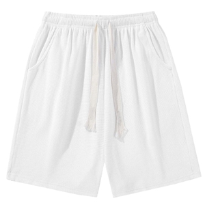 Men's Solid Color Blue Quick Dry Drawstring <b>Shorts</b> Casual Knitted Mid Waist <b>Short</b> 100% Polyester Breathable Summer Wear - Product Image 6