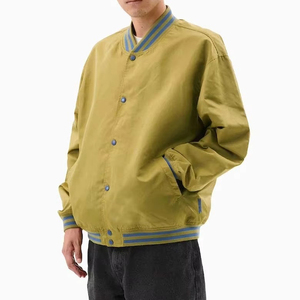 Plus Size <b>Thin</b> Quick Dry Windproof Breathable Eco-Friendly <b>Men</b> Satin Bomber <b>Jacket</b> Stand Collar Front Logo Comfortable Wear Made - Product Image 3