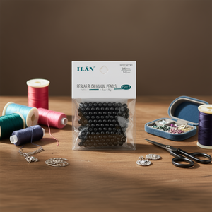 Perles noires Iln 6mm pour travaux manuels en sachet de 12g - Product Image 2