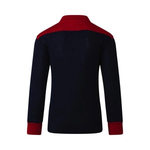 Unisex Knitted Stand Collar Solid <b>Pullover</b> Sweater Long Sleeve Sports Style Autumn Wear Regular Fit Navy Red Yellow 100% Custom - Product Image 3