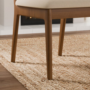 Chaise de salle à manger de style moderne du milieu du siècle avec dossier incurvé et pieds en bois massif - Product Image 3