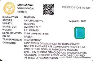 Émeraude octogonale verte de 7,91 carats provenant de Zambie, pierre précieuse non montée - Product Image 6