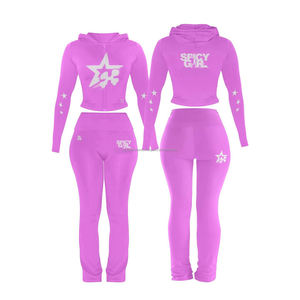 Classic 2-Piece Women's Zipper Long-sleeved Yoga <b>Jacket</b> Flared Pants Set Nude Feeling Gym Fitness <b>Workout</b> Stretch Sports Set - Product Image 4