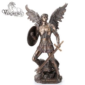 VERONESE DESIGN-PLAQUE MURALE SAINT MICHAEL PIETS DEMON-DÉCORATION MAISON ARTISANAT EN RÉSINE - Product Image 4