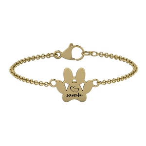 Top Selling 925 Sterling <b>Silver</b> 18K Gold Plated Handmade Personalized Name Dog Paw Wrap <b>Bracelet</b> Minimalist Fine Jewelry Gift - Product Image 1