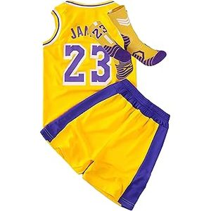 Ensemble de maillot de basket-ball <span class=keywords><strong>Lakers</strong></span> 23 pour garçons, <span class=keywords><strong>débardeur</strong></span> sans manches et short, impression sublimée, polyester respirant, toutes saisons - Product Image 2