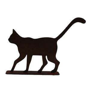 ของตกแต่งบ้านรูปปั้นแมวโลหะเหล็กชุบสนิมสำหรับตกแต่งบ้านงานตกแต่งทำมือสไตล์คลาสสิก - Product Image 1