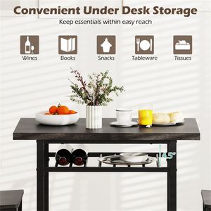 Set da Pranzo in 3 Pezzi Grigio e Nero con Design Salvaspazio per Appartamenti e Ville - Product Image 5