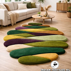 Alfombras de Lana Hechas a Mano con Diseño Moderno Personalizado 2026, Alfombra Hecha a Mano al por Mayor para Sala de Estar, Textiles Indios H/L - Product Image 1