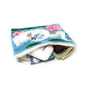 Pochette perlée de cygne broderie Lotus Floral Sequin sac à main multicolore oiseau d'eau pochette sac à main grande capacité élégante fête de mariage - Product Image 2
