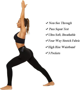 Leggings de sport pour femmes, longueur intégrale, avec logo personnalisé, tissu compressif doux pour le fitness et les activités décontractées - Product Image 3