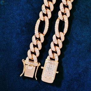Pulsera de Eslabones Figaro con Diamantes Cultivados en Laboratorio Personalizada, Estilo Hip Hop, Pulsera Cubana Iced Out de 18MM - Product Image 4