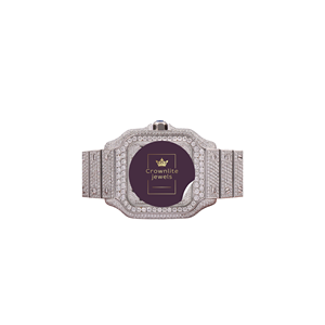 New Luxury Antique Movement Iced Out White Gold VVS Moissanite Round Cut Diamond Stainless Steel Hip Hop Custom High Quality - Product Image 1