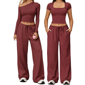 Ensembles de sport pour femme : Leggings taille haute et haut à manches longues / Nouveaux ensembles de fitness sans couture pour le yoga (vente en gros) - Product Image 3
