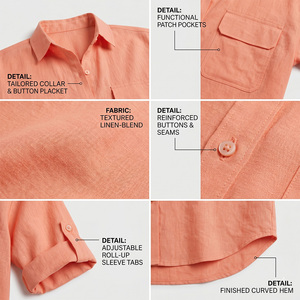 Nouveauté 2026 : Blouse brodée boutonnée pour femme grande taille, personnalisée, en coton, fibre de bambou et flanelle teinte en fil à carreaux, respirante pour le bureau - Product Image 5