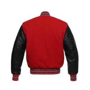 Custom Genuine Leather Sleeves Baseball Bomber Leather <b>Varsity</b> <b>Jacket</b> for Men - Product Image 2