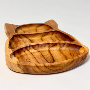 Assiette pour enfants en teck naturel écologique OEM, durable, sans peinture ni vernis, halal, personnalisée, plateau pour animaux pour enfants - Product Image 2