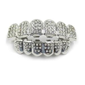 Grillz dentaire complet plaqué or 18 carats, style Hip Hop, entièrement serti de moissanite, ensemble supérieur et inférieur, pour fêtes et cosplay - Product Image 3