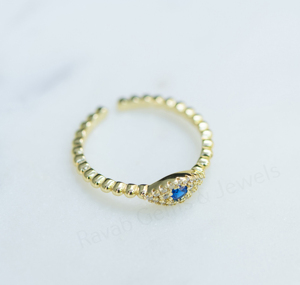 Best Selling 3mm Round Blue Cubic Zirconia Diamond Pave <b>Set</b> Minimalist 925 <b>Silver</b> 18K Gold Plated <b>Ring</b> For Fine Women's Jewelry - Product Image 4