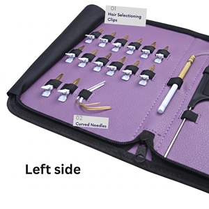 Kit d'outils professionnels pour extensions capillaires : Pince à micro-anneaux, Pince à sertir et à démonter, Ciseaux à boucle, Pinces de sectionnement, Accessoire de salon - Product Image 4