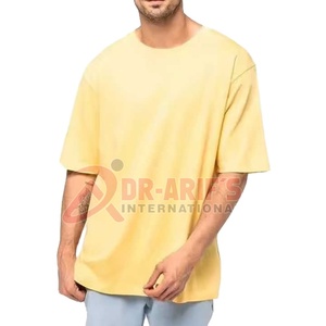 T-shirt de luxe de haute qualité pour hommes 100% coton épais surdimensionné blanc col montant Boxy Tee T-shirts pour hommes - Product Image 5