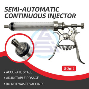 Jeringa Veterinaria de 50 ml para Inyección Continua de Vacunas, Mango de Acero Inoxidable, Pistola de Vacunación Automática para Vacas, Cerdos y Ovejas - Product Image 5