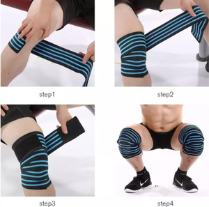 Sports Fitness <b>Knee</b> Wrap Fitness Weight Lifting Powerlifting Solid Breathable Eco-Friendly Durable <b>Compression</b> Elastic <b>Knee</b> Wrap - Product Image 6