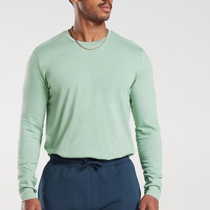 T-shirt décontracté à manches longues pour homme 2025 en microfibre 100 % coton respirant, coupe ample et décontractée, haut à manches longues pour garçons - Product Image 5