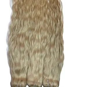 Blonde 613 Virgin Human Hair Bleached Extensions Oriental Hairs Knot Double Stitched Weft Bundles Raw Indian Hair