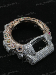 Lunette de montre personnalisée en moissanite pour boîtier de la série GA6900, cadran de montre et boîtier style Hip Hop sertis de diamants VVS - Product Image 5