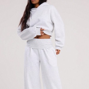 Sudaderas Cortas con Capucha para Mujer, 100% Algodón, Felpa, Hombros Caídos, Estilo Deportivo, Personalizables con Logotipo, Ropa Urbana de Secado Rápido - Product Image 3