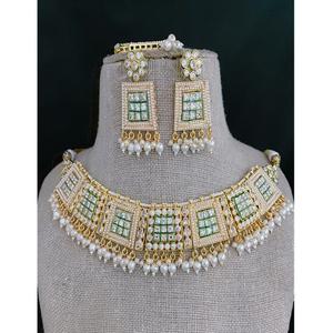 Exquisito y Elegante Juego de Gargantilla con Piedras de Moissanita Chapadas en Oro con Aretes, Joyería de Diseño para Mujer, Regalo para Bodas y Fiestas - Product Image 2