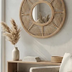 High Quality Wooden <b>Frame</b> Design Mirror Suitable For Living Spaces Hotel And Restaurant Styling - Product Image 3