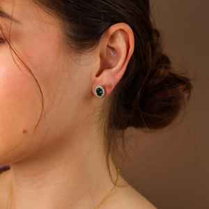 สร้อยคอมรกตแท้925เงินสเตอร์ลิง14K ชุบทองเครื่องประดับอัญมณีมรกตสำหรับเป็นของขวัญวันครบรอบวันเกิดสำหรับเธอ - Product Image 5