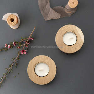 เชิงเทียนทีไลท์แบบเรซินและไม้ผสมทำด้วยมือสไตล์ชนบทสำหรับตกแต่งบ้าน - Product Image 2