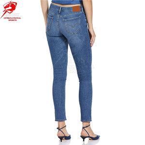 Jeans de Corte Ajustado de Primera Calidad para Mujer, Elásticos, de Algodón, con Bolsillos, Cintura Media, Estilo Moderno - Product Image 4