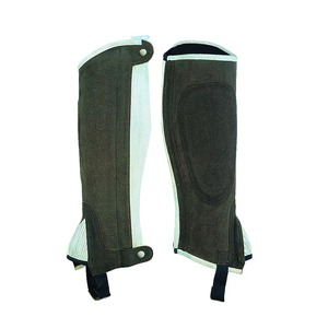 Customized Leather Horse Riding <b>Chaps</b> Heavy Duty Equestrian <b>Half</b> <b>Chaps</b> Adjustable Outdoor Horseback Riding Protection Gear - Product Image 3