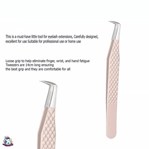 Ensemble de pinces à cils Ryzer Studio en acier inoxydable de précision, durables, 1 pièce, pointe incurvée et pointue, outils de maquillage pour les cils - Product Image 6