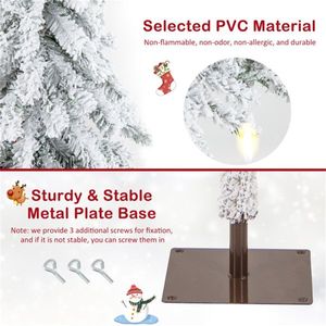 6 Feet Snow-Flocked <b>Christmas</b> <b>Tree</b> Decor Xmas Decorations Product Category - Product Image 5