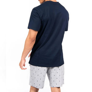Nouvel ensemble de survêtement 2 pièces pour homme, T-shirt et short, respirant, 100% coton, décontracté, uni, personnalisable - Product Image 4