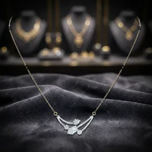 Collier Mangalsutra de luxe en or rose 14 carats avec diamant de laboratoire certifié IGI, qualité VVS-VS, pour femme, idéal pour anniversaire ou fête traditionnelle - Product Image 4
