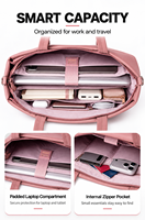 Sac à main en nylon poli, sac pour ordinateur portable, sac fourre-tout multi-poches pour les voyages d'affaires et l'utilisation quotidienne au bureau