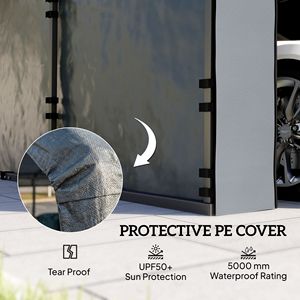 Pannello Laterale di Ricambio UPF50+ Impermeabile Grigio Scuro per Carport 12FT X 20FT - Product Image 5