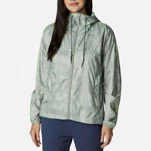 Women Lightweight <b>Waterproof</b> Windbreaker <b>Jacket</b> Hooded Outdoor Floral Print Sportswear Breathable Windproof Rain Coat Outerwear - Product Image 1